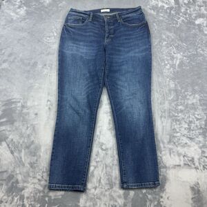 OLIVER LOGAN Ludlow Relaxed Jeans Womens Sz 28 Blue Wash Button Fly Straight Leg